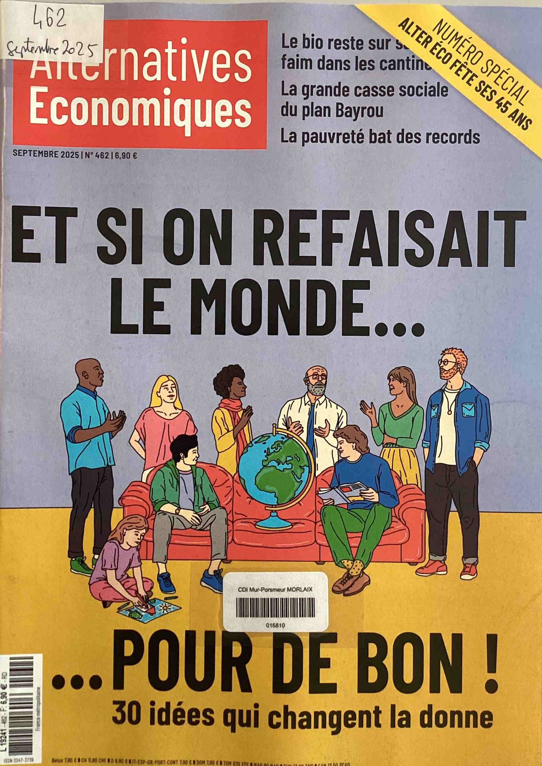 Alternatives Economiques, septembre 2025, n°462 Alternatives Economiques