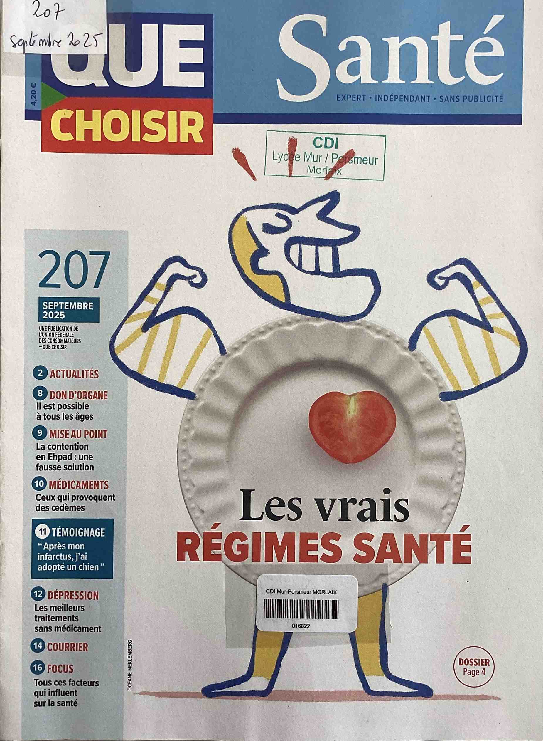 Que choisir santé, septembre 2025, n°207 Que choisir santé