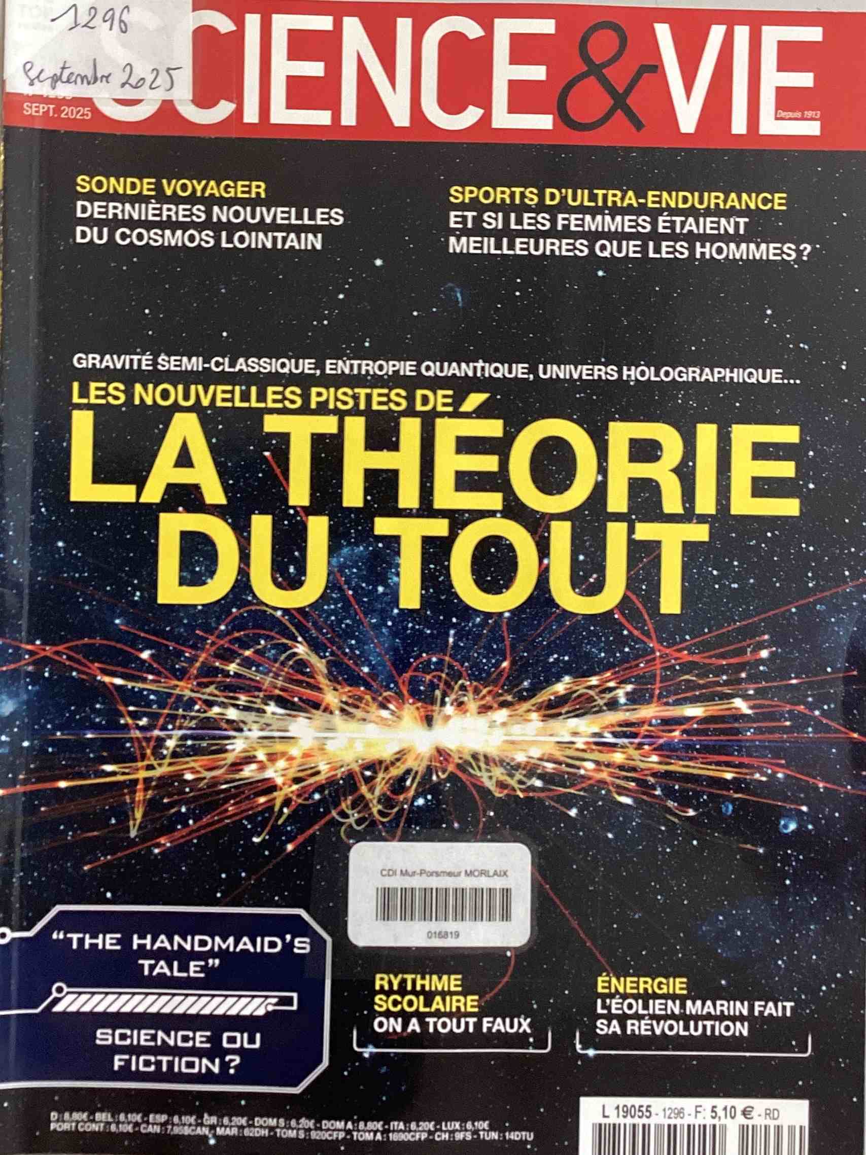 Science et Vie, septembre 2025, n°1296 Science et Vie