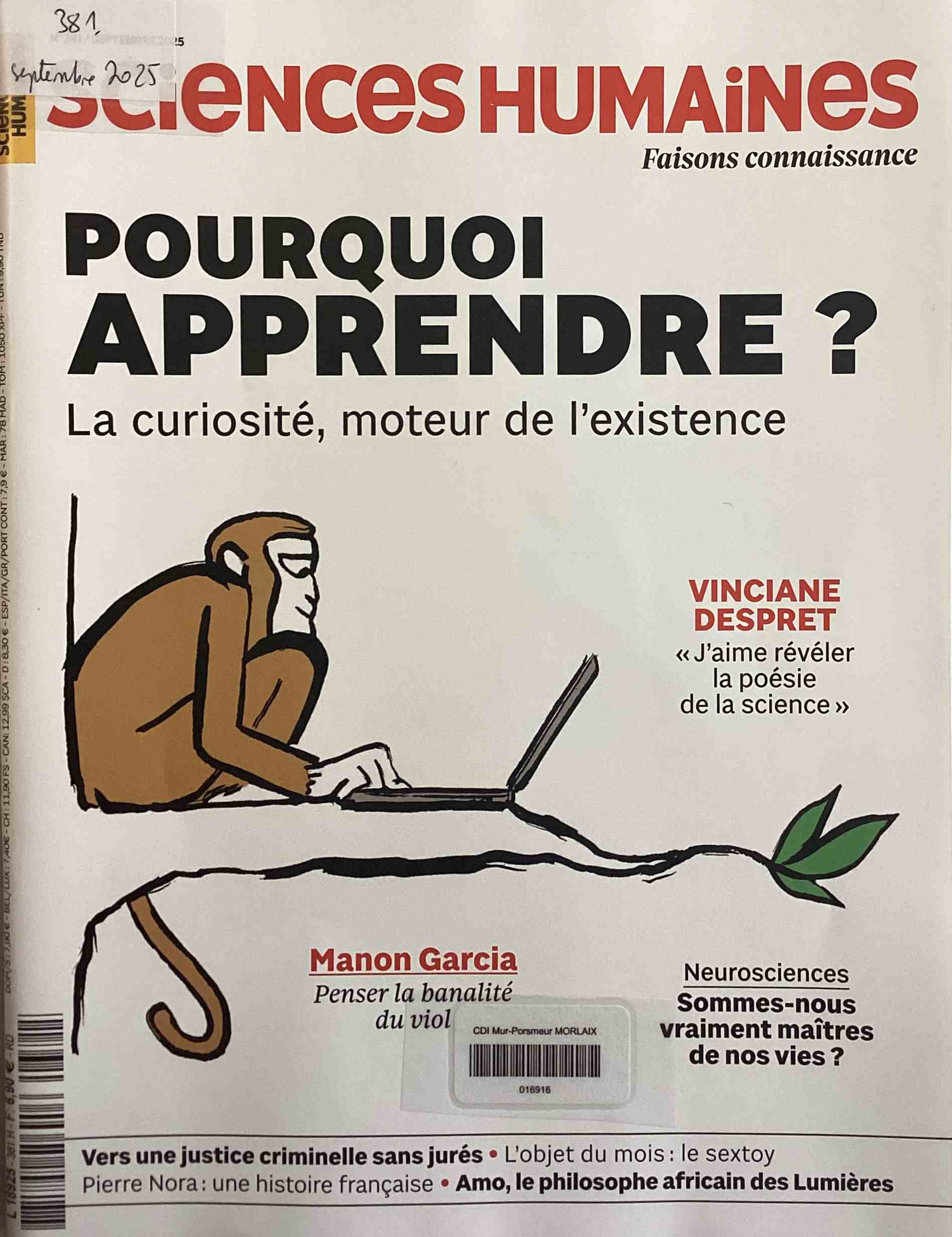 Sciences humaines, septembre 2025, n°381 Sciences humaines