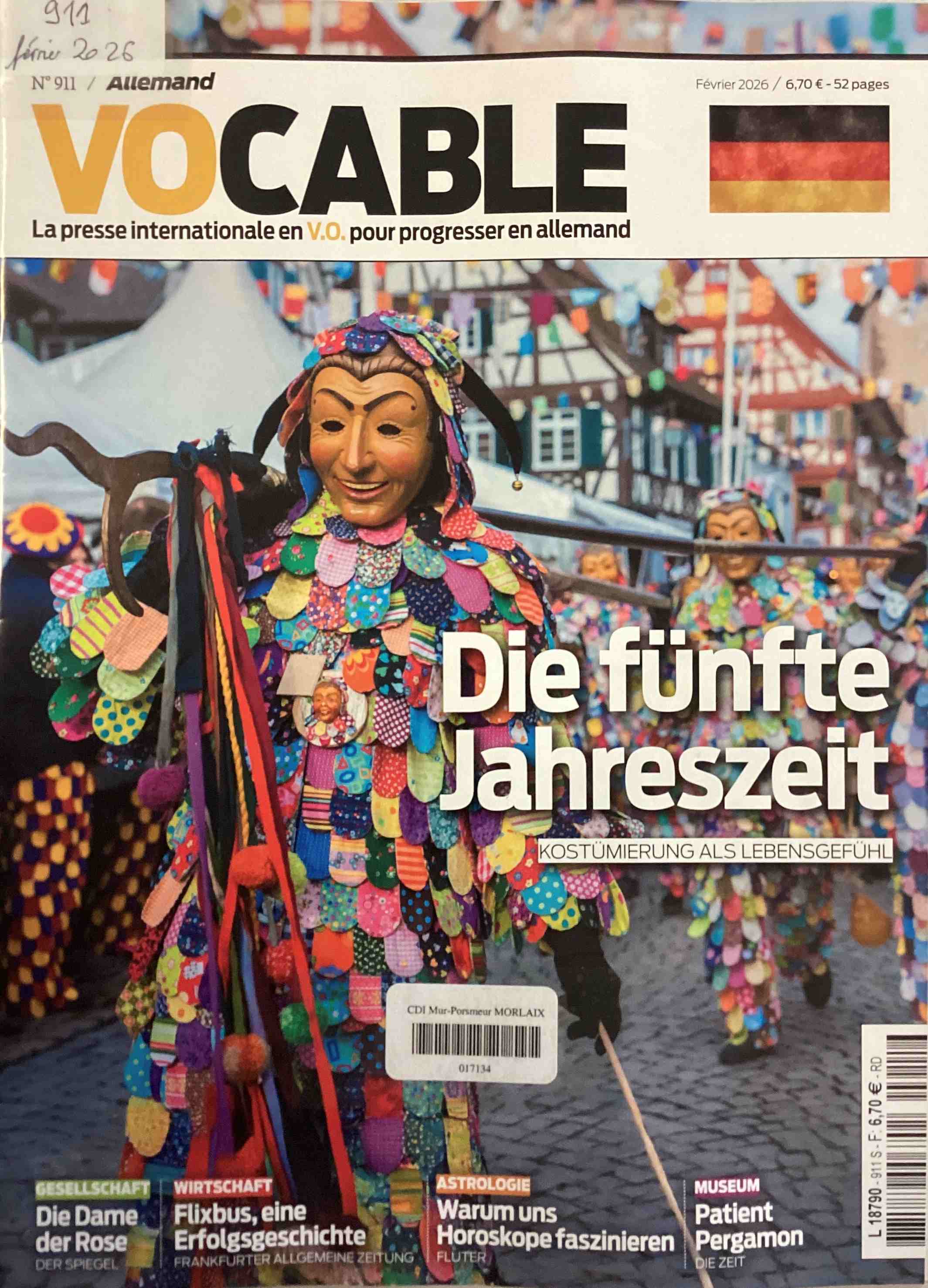 Vocable Allemand, février 2026, n°911 Vocable Allemand