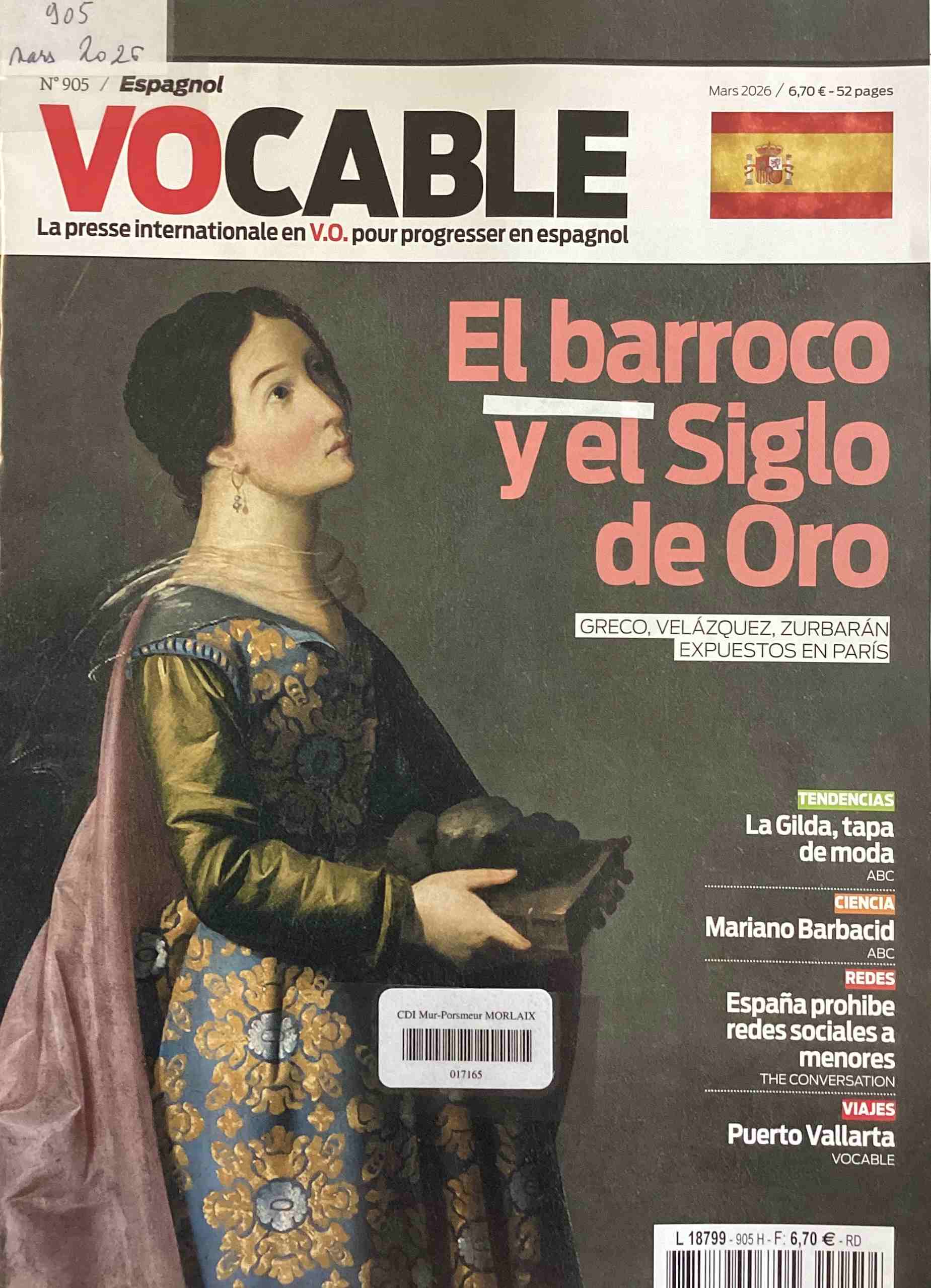 Vocable Espagnol, mars 2026, n°905 Vocable Espagnol